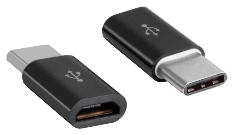 Adapteris Akyga USB 2.0 C male, Micro USB 2.0 B male, juoda