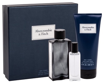 Набор для мужчин Abercrombie & Fitch First Instinct Blue 100 ml EDT + 200 ml Hair & Body Wash + 15 ml EDT