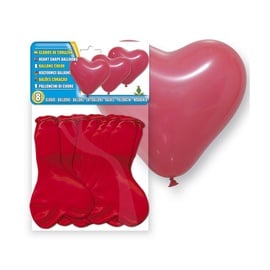 Õhupall Heart, punane, 8 tk