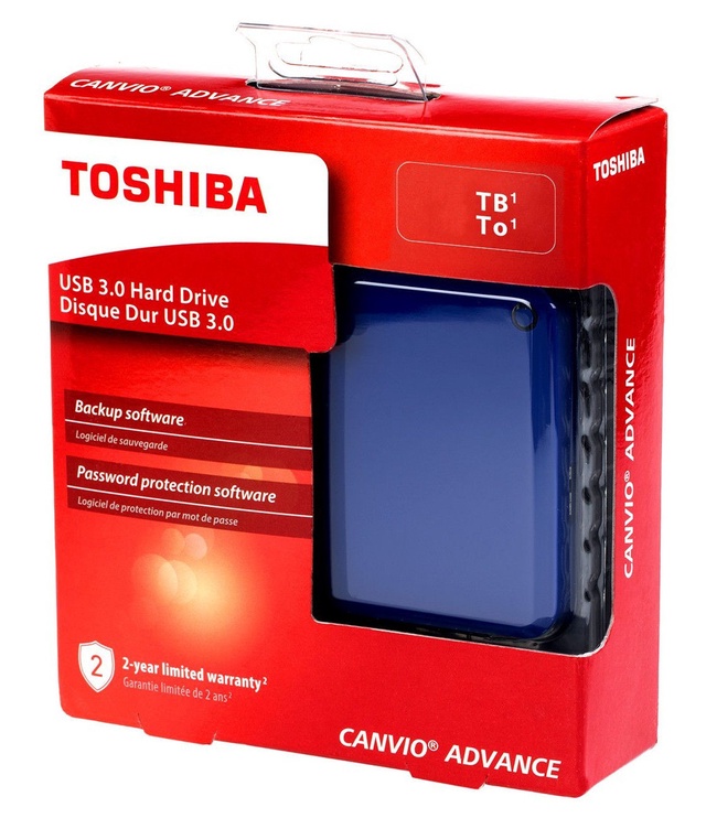 Kietasis diskas Toshiba Canvio Advance, HDD, 2 TB, mėlyna