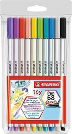 Tušinukas Stabilo Pen Brush 68, įvairių spalvų, 12 mm, 10 vnt.