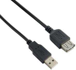 4World USB Extension Cable A Male To A Female Ferrite 3m Black
