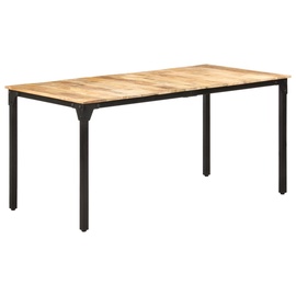 Söögilaud VLX Rough Mango Wood 321974, pruun/must, 1600 mm x 800 mm x 760 mm