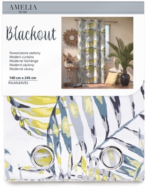 Nakts aizkari AmeliaHome Blackout Palm Leaves, 1400x2450 mm