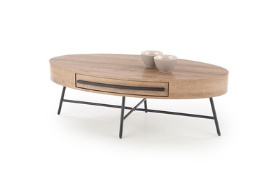 Kafijas galdiņš Halmar Carolina, melna/ozola, 1200 mm x 600 mm x 410 mm