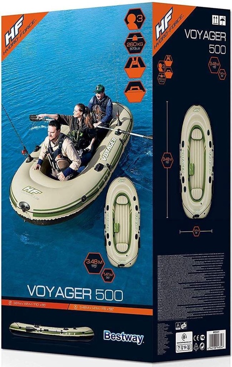 Надувная лодка Bestway Voyager 500, 3480 мм x 1420 мм x 460 мм