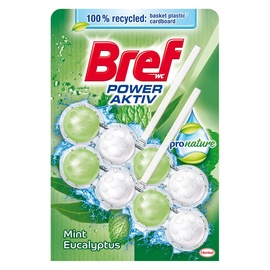 Освежитель-очиститель для унитаза Bref Power Aktiv Mint Eucalyptus, 100 г, 2 шт.