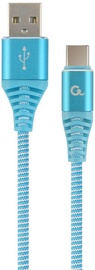 Провод Gembird USB To USB Type - C Premium Cotton Braided USB, USB Type-C, 2 м, синий/белый