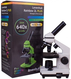 Edukacinis žaislas Levenhuk Microscope Rainbow 2L Plus 69116, balta