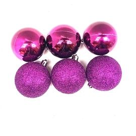 Ziemassvētku eglītes rotaļlieta Christmas Touch N3/6006AY104 Pink, 60 mm, 6 gab.