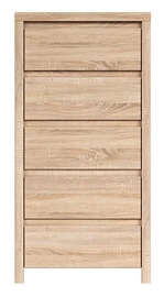 Black Red White Chest Of Drawers Kaspian KOM5S Sonoma Oak
