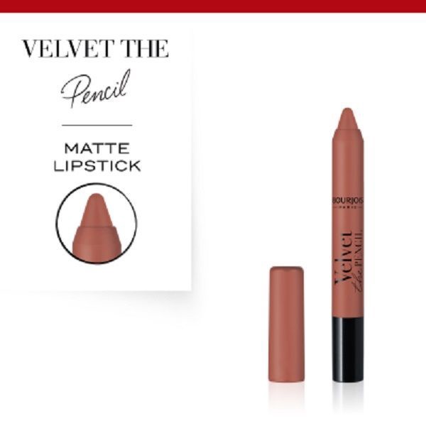 Lūpu krāsa Bourjois Paris Velvet The Pencil 02 Beige A Croquer, 3 g