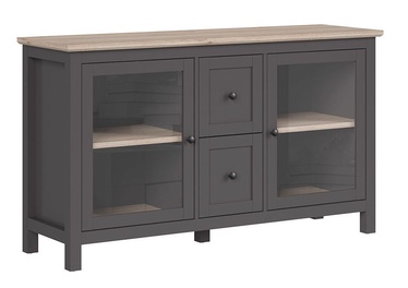 Black Red White Bocage KOM2W2S Glass Cabinet Graphite/San Remo Oak