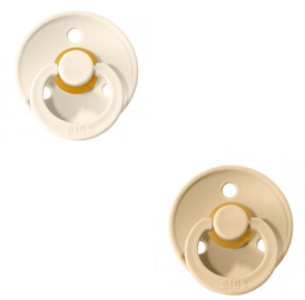 Bibs Colour Round Pacifier 2pcs Ivory/Beige 0-6m