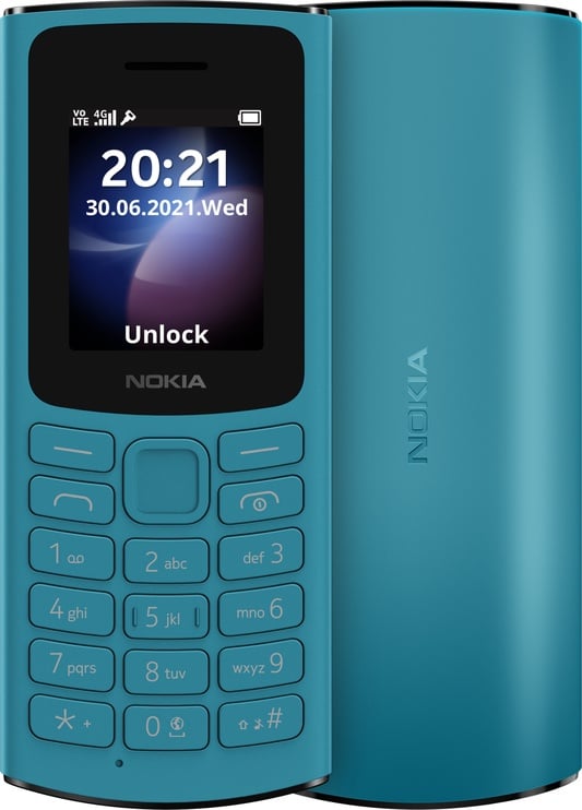 Mobilais telefons Nokia 105 2021, zila, 48MB/128MB