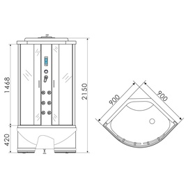 MASSAAZIKABIIN 90X90 4509TP-C3 ALUSEGA