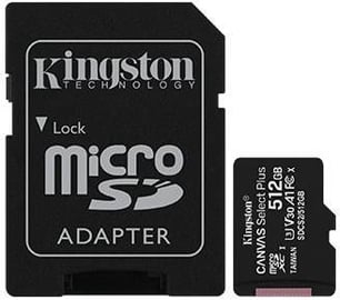 Atmiņas karte Kingston Canvas Select Plus microSDXC 512GB UHS-I Class 10 + SD Adapter