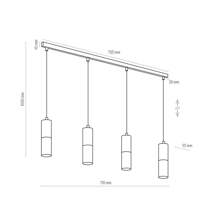 Lampa karināms TK Lighting Elit Black 4367, GU10