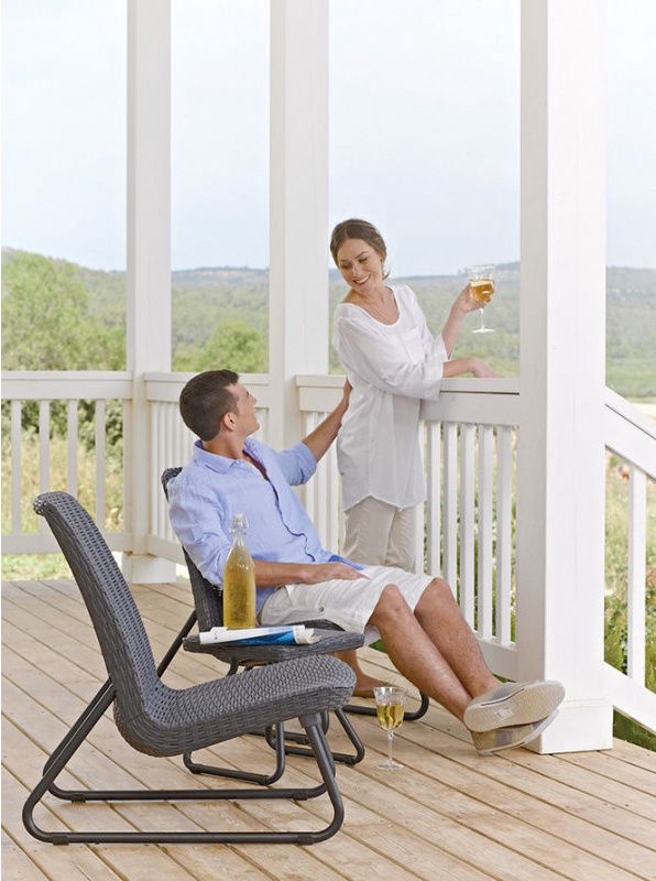 Välimööbli komplekt Keter Rio Patio Set of 2 seats, hall, 2 istekohta