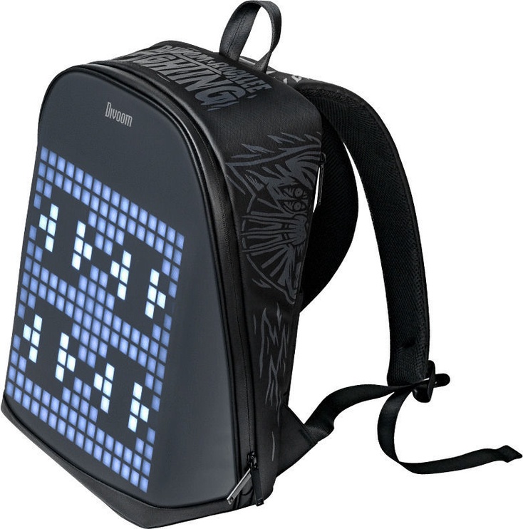 Рюкзак для ноутбука Divoom Pixoo LED Pixel Art Frame, черный, 13″