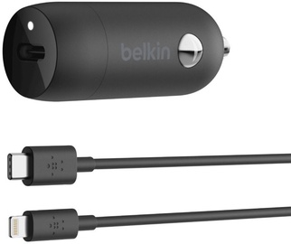 Belkin Boost USB Type-C Car Charger + Apple Lightning To USB Type-C Cable 1.2m Black