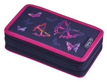 Herlitz Double Pencil Case 23Pcs Rainbow Butterfly