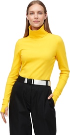 Audimas Cotton Long Sleeve Roll Neck Top Lemon L