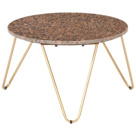 Kafijas galdiņš VLX Stone 286448, brūna, 650 mm x 650 mm x 420 mm