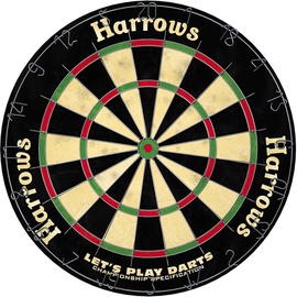 Smiginio taikinys su strėlytėmis Harrows Let's Play Darts Set, juoda/raudona/geltona/žalia