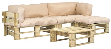 Välimööbli komplekt VLX 4 Piece Garden Lounge Set 275308, liiva, 5 istekohta