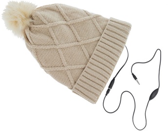 Ausinės Forever Winter Hat w/ Inbuilt Earphones Beige