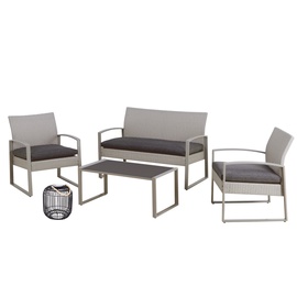 Home4you Victoria Garden Furniture Set w/ LED Lantern Gray