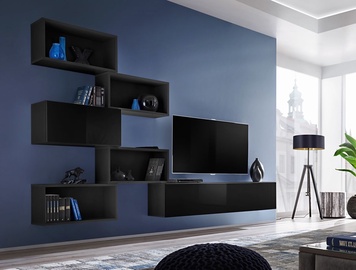 ASM Blox VIII Living Room Wall Unit Set Black
