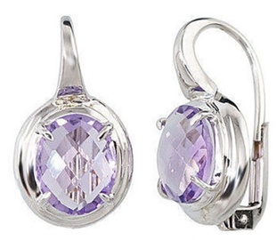 Diamond Sky Gold Earrings With Amethyst Diana II