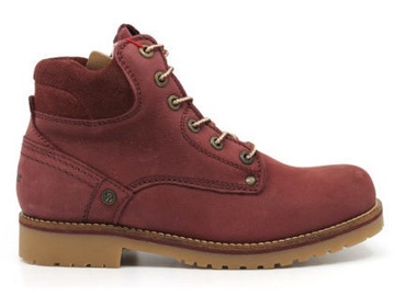 Wrangler Yuma Lady Fur Leather Winter Boots Burgundy Red 41