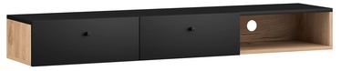 TV galds Vivaldi Meble Tulia, melna/ozola, 1400 mm x 300 mm x 180 mm
