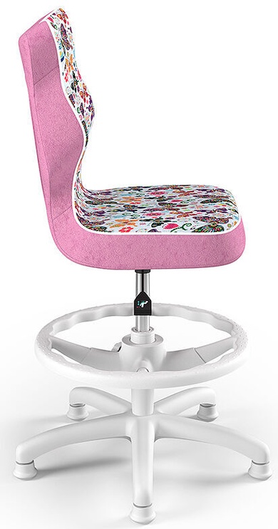 Bērnu krēsls ar riteņiem Petit HC+F, balta/rozā/daudzkrāsaina, 30 cm x 89.5 cm