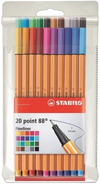 Lodīšu pildspalva Stabilo Point 88, oranža, 20 gab.