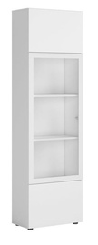 Black Red White Modai REG2D1W Glass Door Cabinet Canadian White