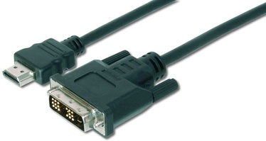 Laidas Assmann HDMI male, DVI-D male, 10 m, juoda