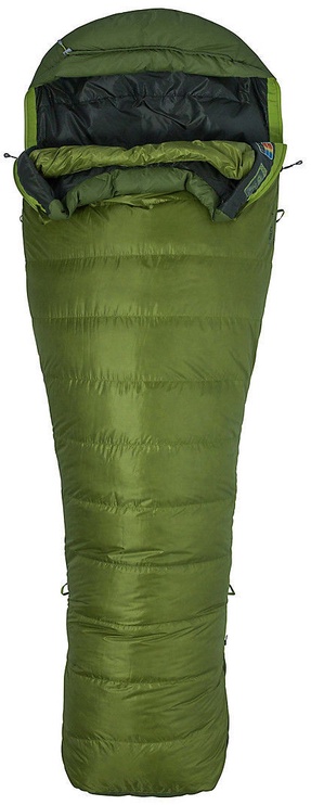Спальный мешок Marmot Never Winter Regular RZ, зеленый, правый, 210 см