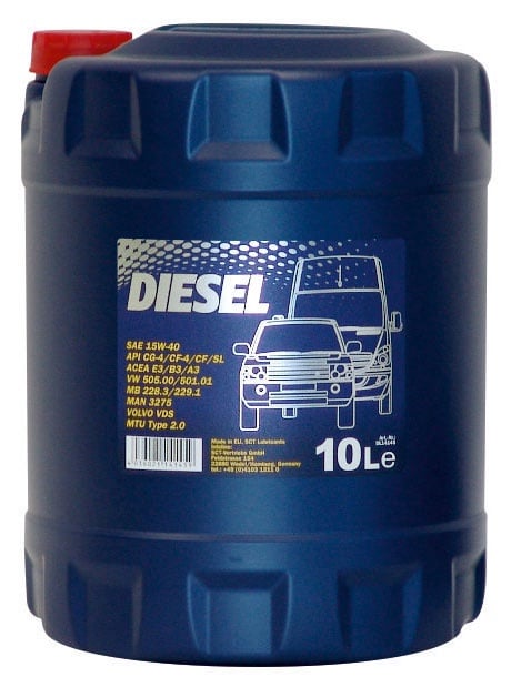 Машинное масло Mannol 15W - 40, минеральное, для легкового автомобиля, 10 л