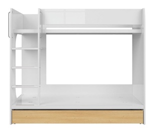 Двухъярусная кровать Princeton, белый/дубовый, 184.5 x 96.5 см