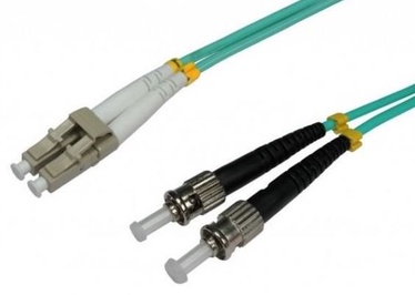 Intellinet ST-LC Fiber Optic Patch Cable OM-3 Green 1m