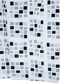 Штора для ванной Ridder Stones 140320, белый/черный/серый, 2000 мм x 1800 мм