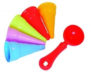 Smėlio žaislų rinkinys Adriatic Ice Cream Kit, įvairių spalvų, 55 mm x 55 mm, 6 vnt.