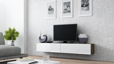 TV staliukas Cama Meble Vigo 180 Latte/White Gloss, 1800x300x400 mm