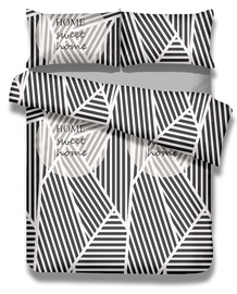 Gultas veļas komplekts AmeliaHome Averi Sweet Home, balta/melna, 260x220 cm/50x75 cm