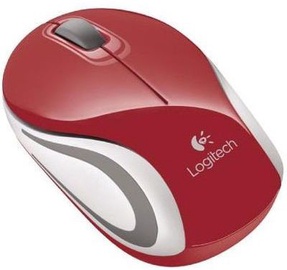 Kompiuterio pelė Logitech M187, balta/raudona