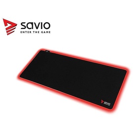 Hiirematt Elmak Savio LED Turbo, 90 cm x 40 cm x 0.3 cm, must/punane